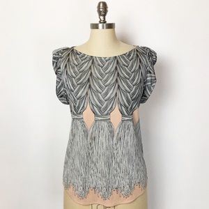 Mara Hoffman Braid Tassel Print 100% Silk Top